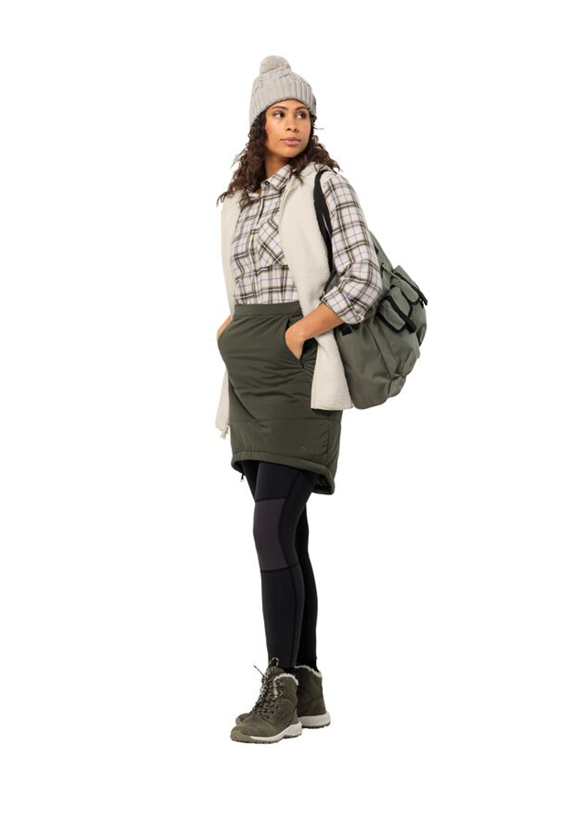 Jack Wolfskin High Curl Long Vest Womens in Cotton White-4